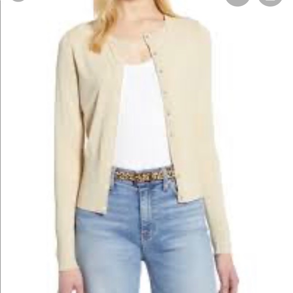 cream colored cardigan sweater